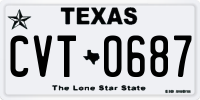 TX license plate CVT0687