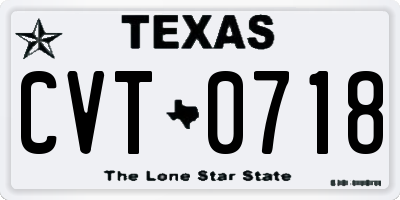 TX license plate CVT0718