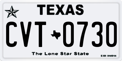 TX license plate CVT0730