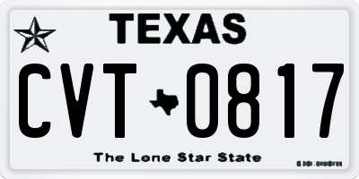 TX license plate CVT0817