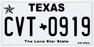 TX license plate CVT0919