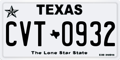 TX license plate CVT0932