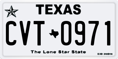 TX license plate CVT0971