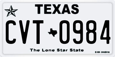 TX license plate CVT0984