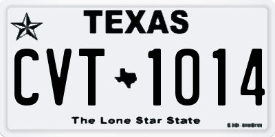 TX license plate CVT1014