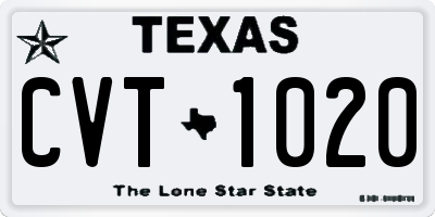 TX license plate CVT1020
