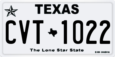 TX license plate CVT1022