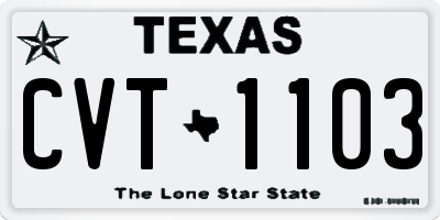 TX license plate CVT1103