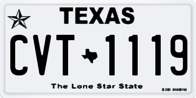 TX license plate CVT1119