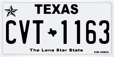 TX license plate CVT1163