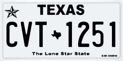TX license plate CVT1251