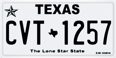 TX license plate CVT1257