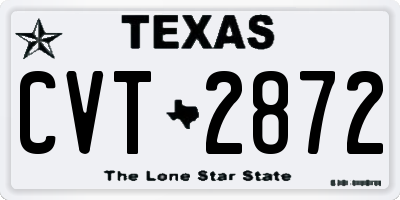 TX license plate CVT2872