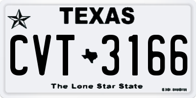 TX license plate CVT3166