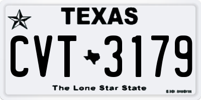 TX license plate CVT3179