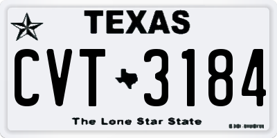 TX license plate CVT3184