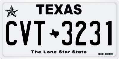 TX license plate CVT3231