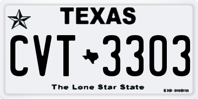 TX license plate CVT3303