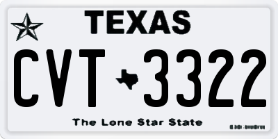 TX license plate CVT3322