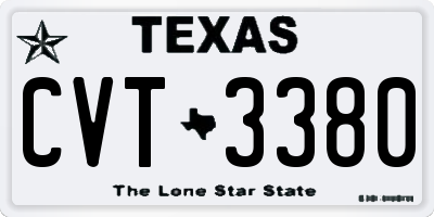 TX license plate CVT3380