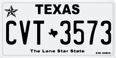 TX license plate CVT3573
