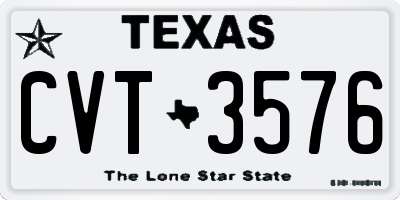 TX license plate CVT3576