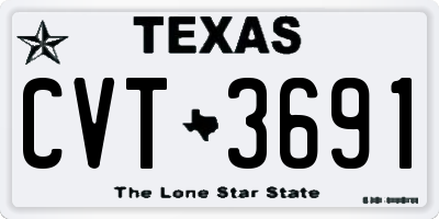 TX license plate CVT3691
