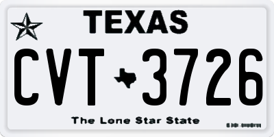 TX license plate CVT3726