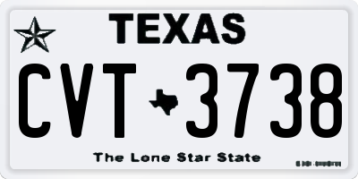 TX license plate CVT3738