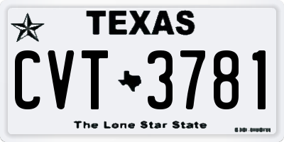TX license plate CVT3781