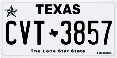 TX license plate CVT3857