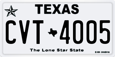 TX license plate CVT4005