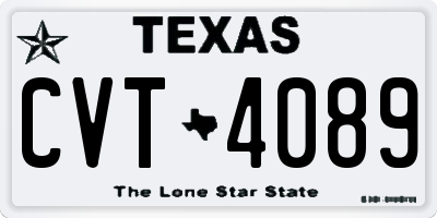 TX license plate CVT4089