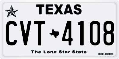 TX license plate CVT4108