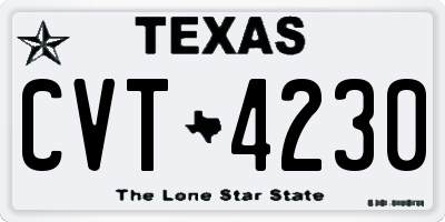 TX license plate CVT4230