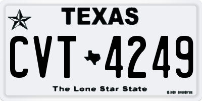 TX license plate CVT4249