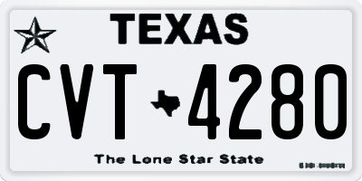 TX license plate CVT4280
