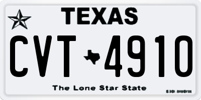 TX license plate CVT4910