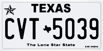 TX license plate CVT5039