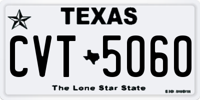 TX license plate CVT5060