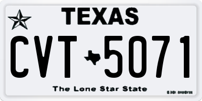 TX license plate CVT5071