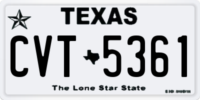 TX license plate CVT5361