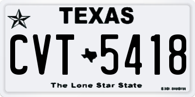 TX license plate CVT5418