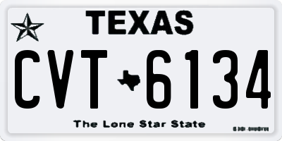 TX license plate CVT6134