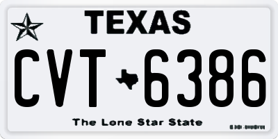 TX license plate CVT6386