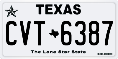 TX license plate CVT6387