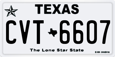 TX license plate CVT6607