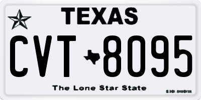 TX license plate CVT8095