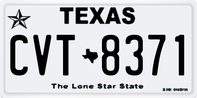 TX license plate CVT8371