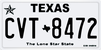 TX license plate CVT8472
